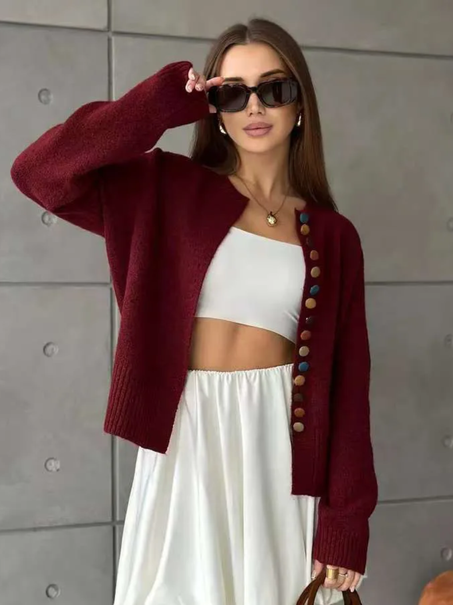 DE NOELLE | KNOP-ACCENT CARDIGAN