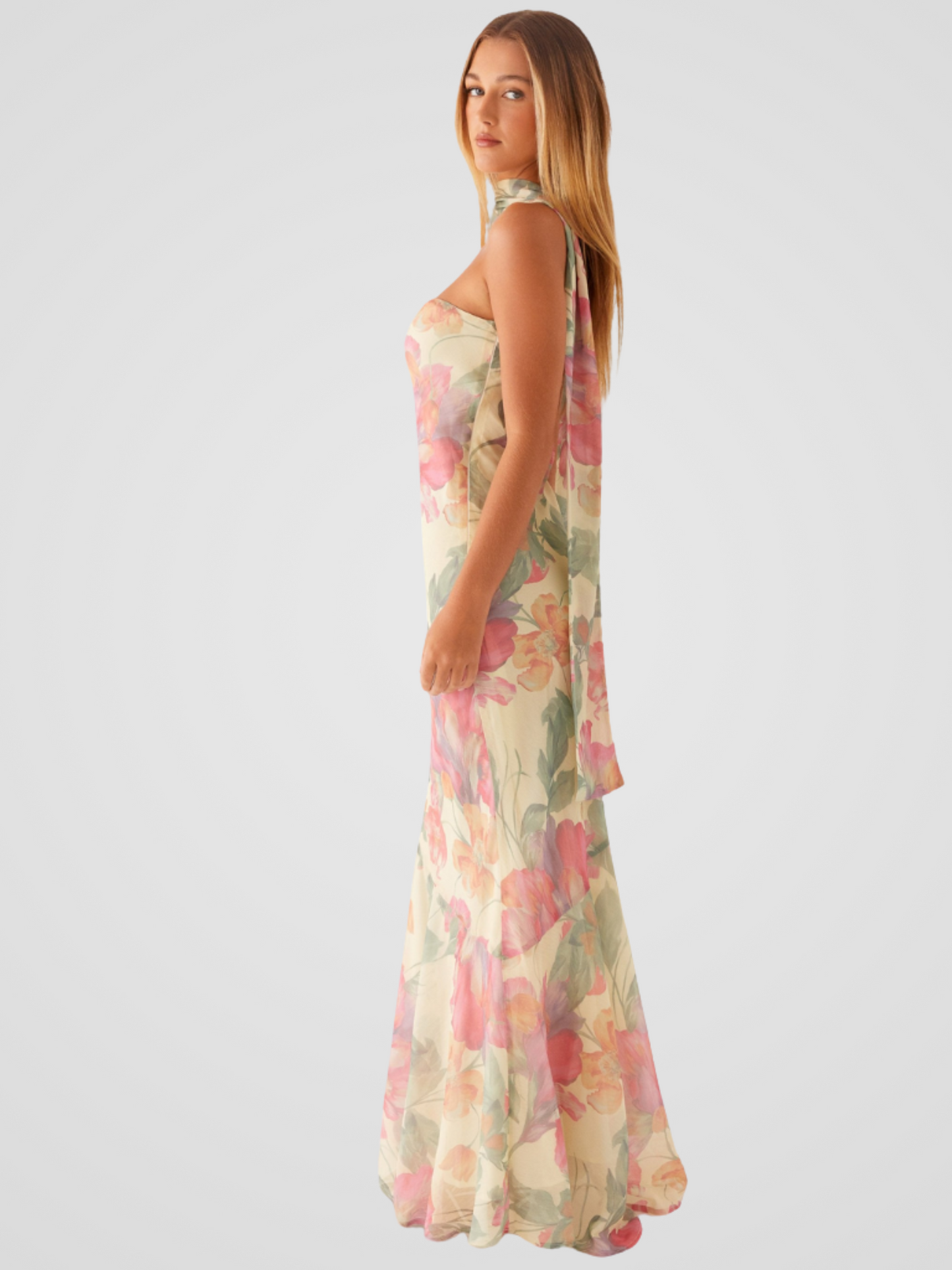 Aperti™ | Bloemen Chiffon Bandeau Jurk