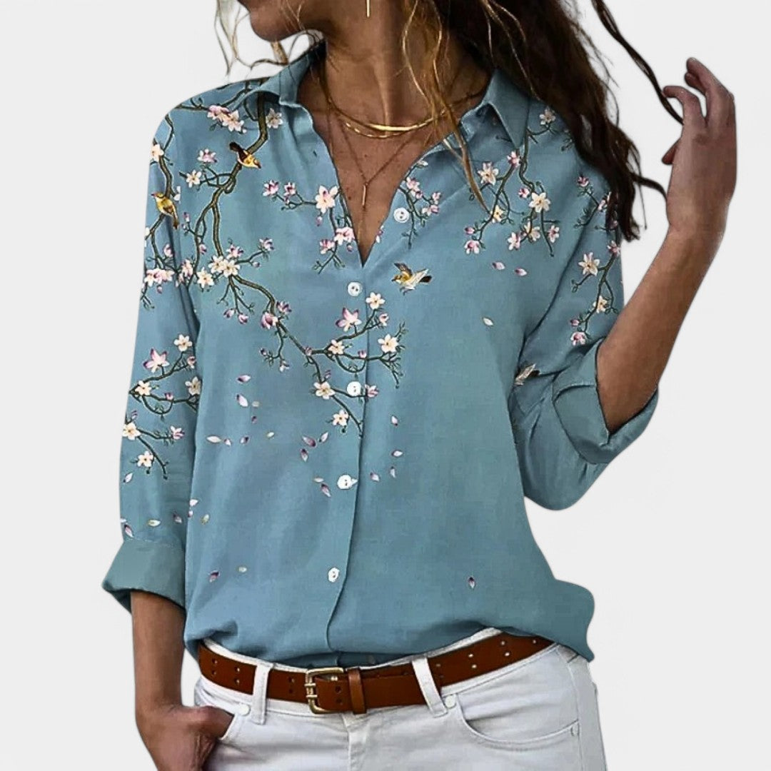 Tess | Damesblouse met Lange Mouwen en Stijlvolle Print