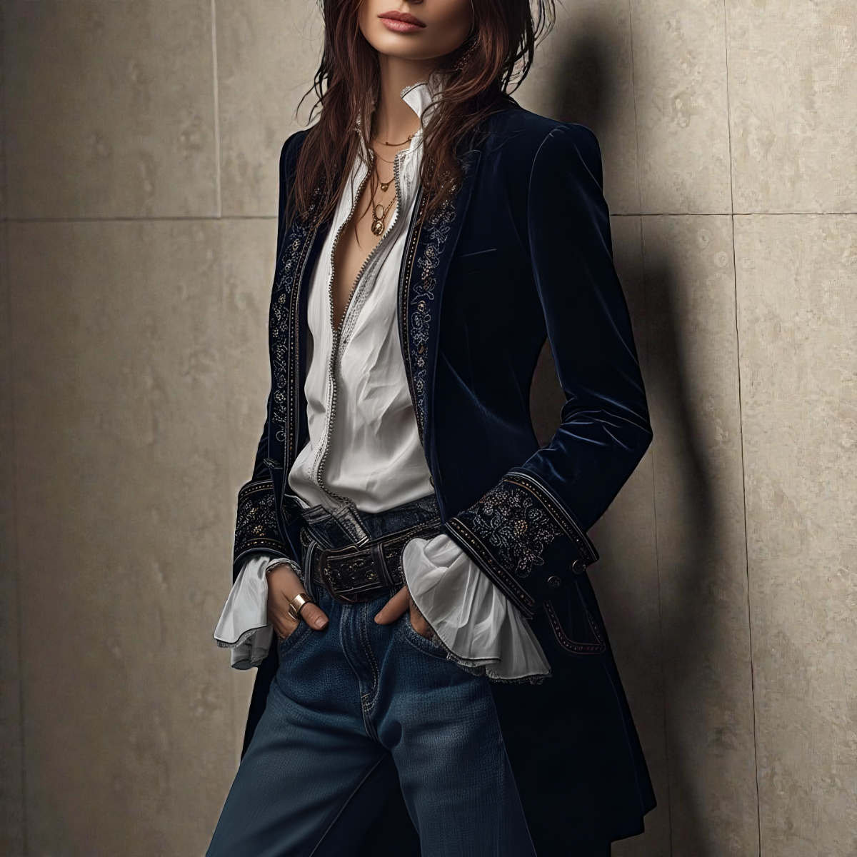Nuria™ | Elegante Veloursjacke