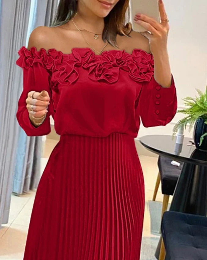 Aria™ | Off-Shoulder Maxi Dress with Flowing Design