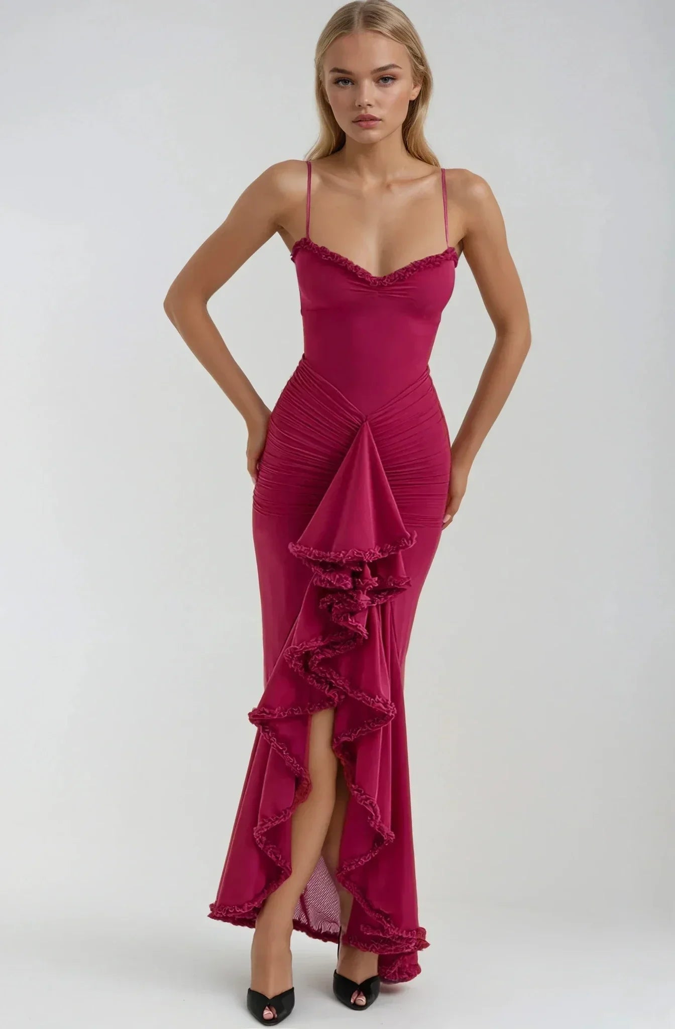 Clarissa™ | Gele Net Maxi Jurk