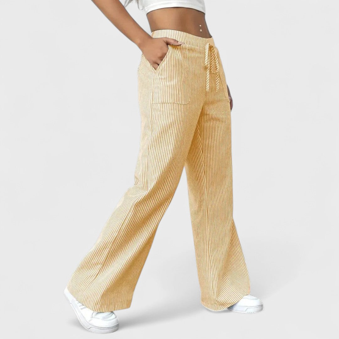 Dominique - Elegante Brede Broek met Comfortabele Pasvorm