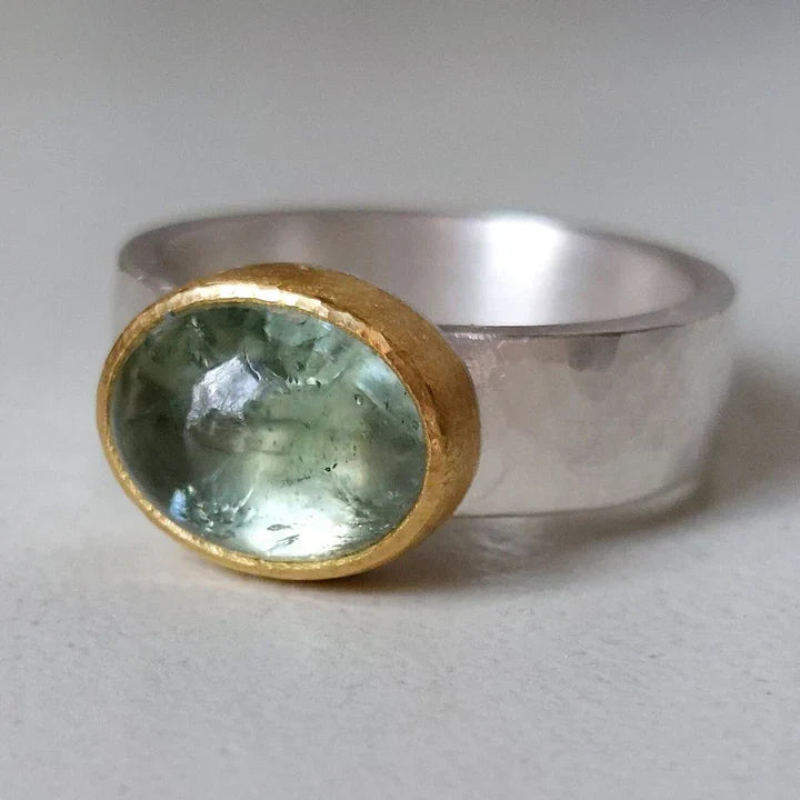 Handgemaakte Vintage Groene Ring