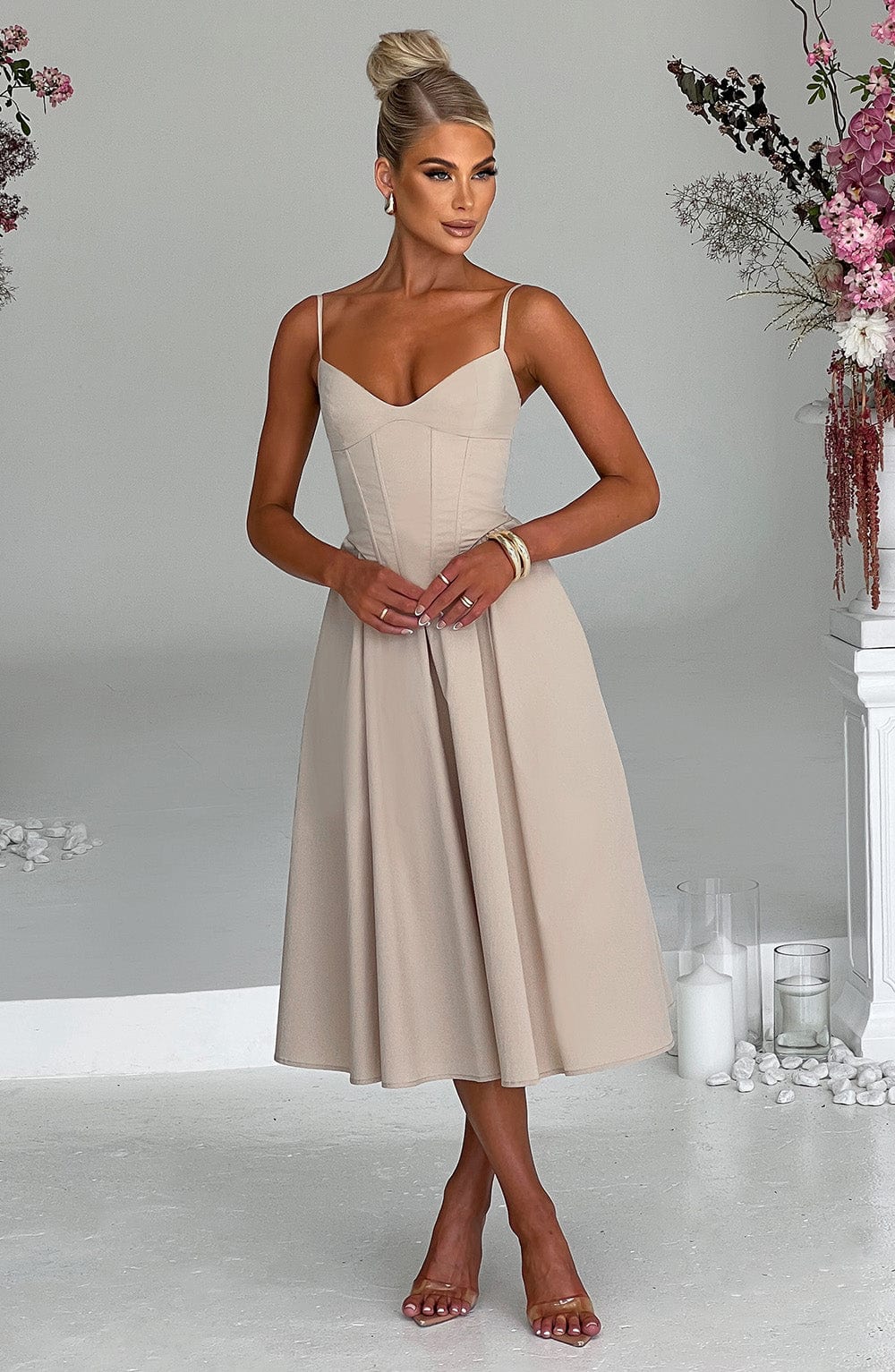 MAILEEN | Elegante Midi Jurk in Corsetstijl
