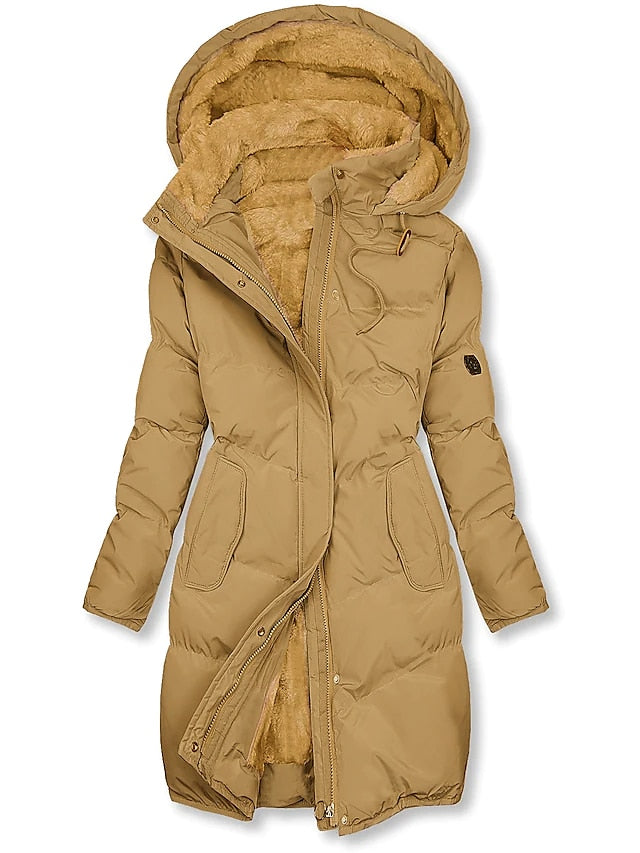 Magrite | Lange Gewatteerde Jas met Hoodie