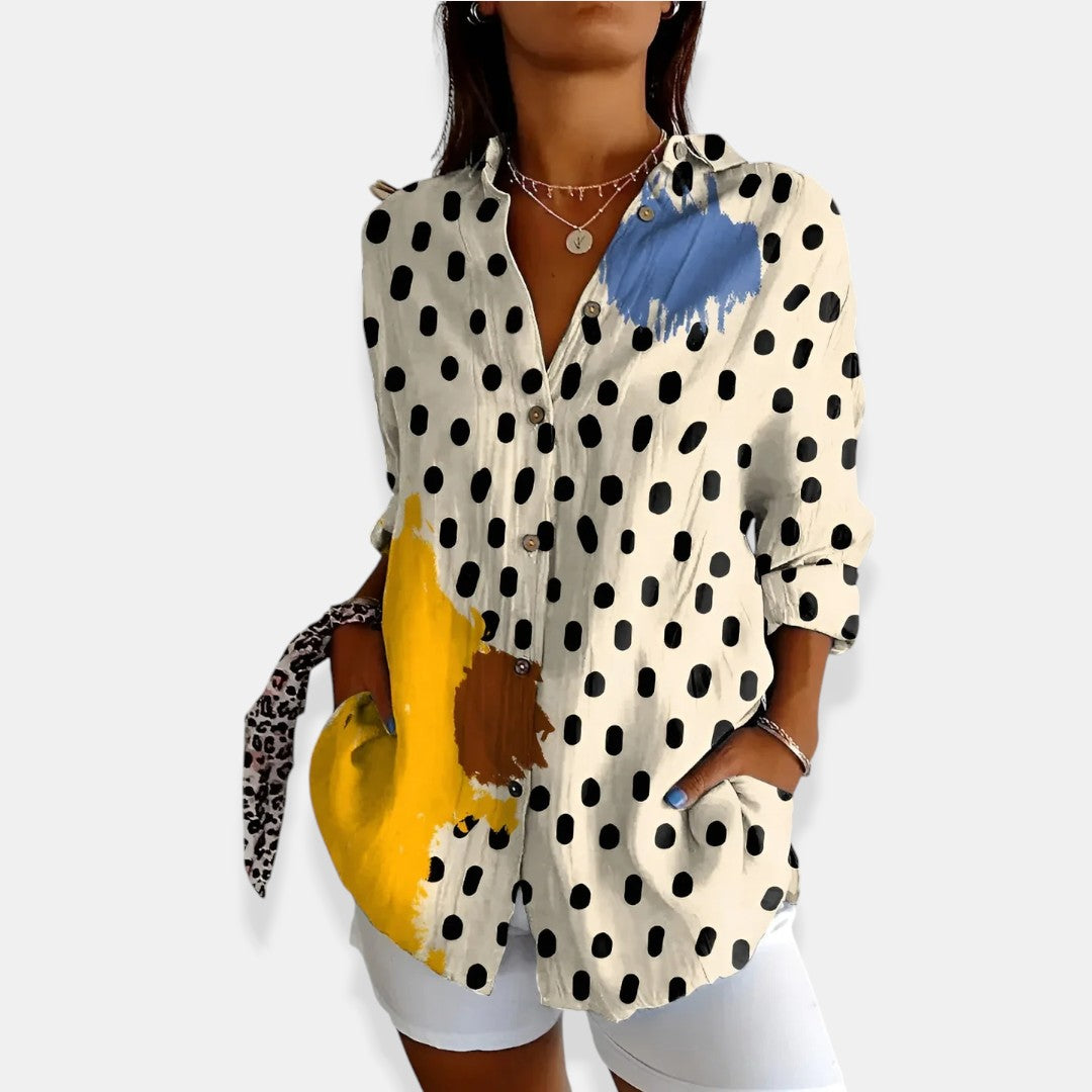 LYSSA™ | Bloemenblouse met Knopen