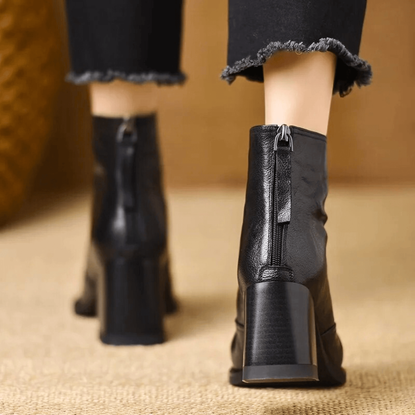 Rosalie™ | Luxe Enkellaarsjes met Middelhoge Hak