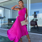 ELLA | One-Shoulder-Plissé-Midikleed