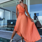 ELLA | One-Shoulder-Plissé-Midikleed