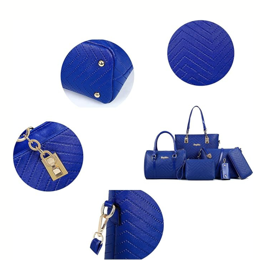 Amanda | Classic 6-Delige PU Leren Tote & Schoudertas Set