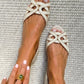 Camilla | Elegante Crème Gevlochten Sandalen
