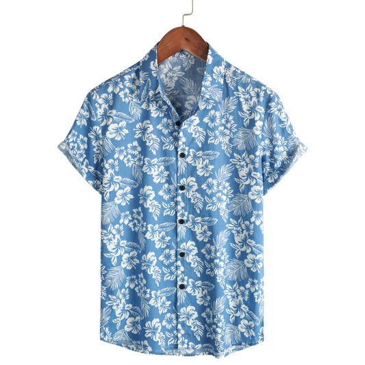 Korte Mouwen Bloemenpatroon Hawaiiblouse