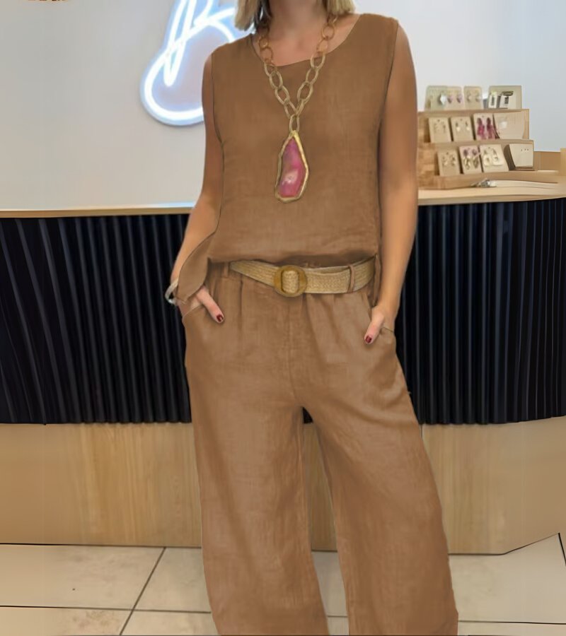 Olga | Stijlvolle en Compleet Verlichte Linnen Outfit