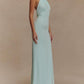 Slinky Halter Maxi Jurk - Lagune