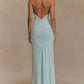 Slinky Halter Maxi Jurk - Lagune