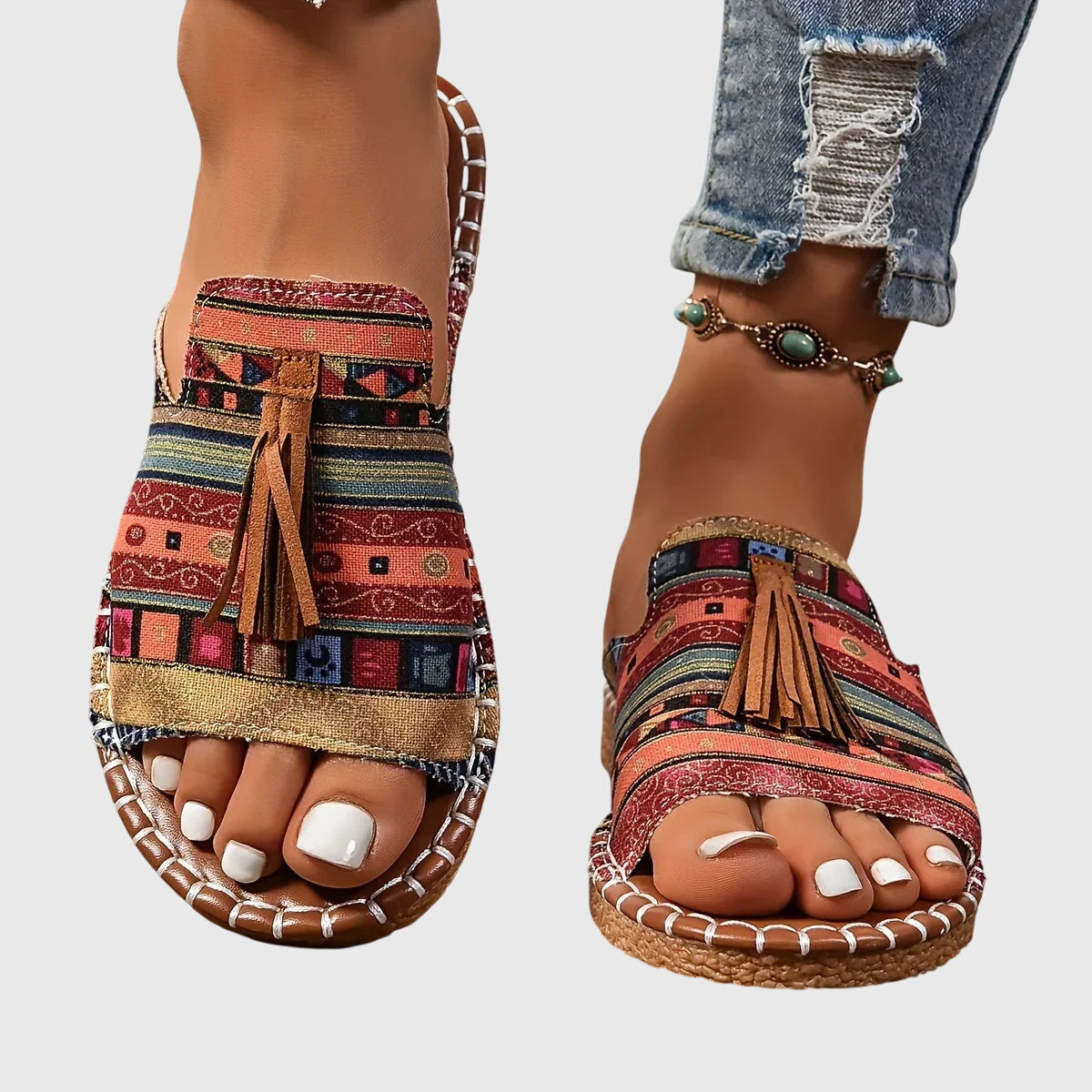 Boheemse Sandalen Met Pompons Pauline