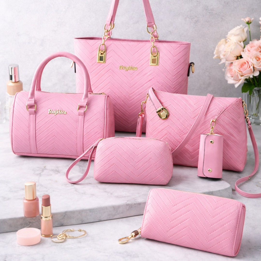 Amanda | Classic 6-Delige PU Leren Tote & Schoudertas Set