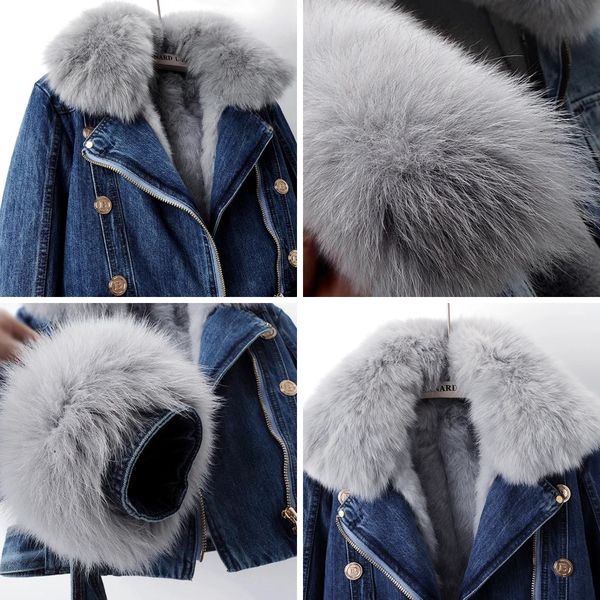 Margaux | Denim jasje met faux fur kraag