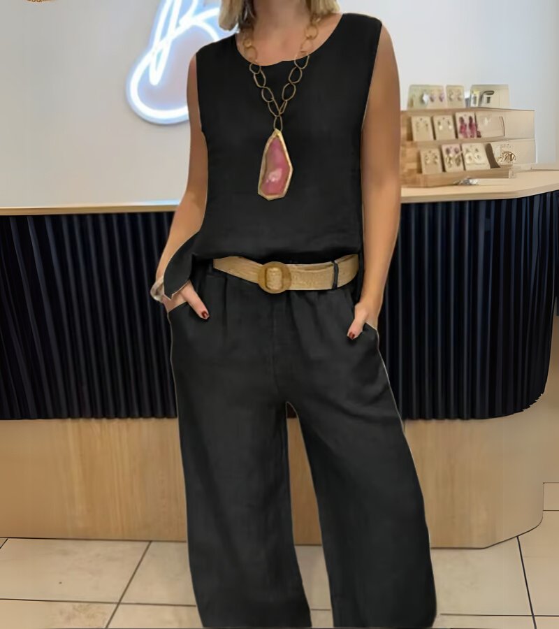 Olga | Stijlvolle en Compleet Verlichte Linnen Outfit