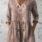 Elise | Lange Blouse met V-Hals