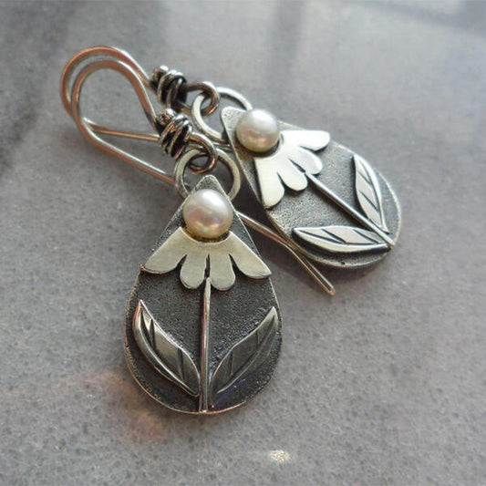 Vintage Tear Flower Oorbellen