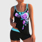 Flor – Bloemige tankini met short, effect van een platte buik