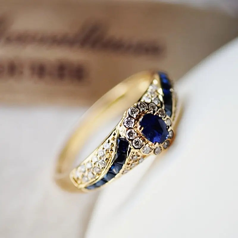 Exclusieve Blauwe Gouden Ring