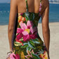 Fiesta – Grafische bloemen tankini met short, effect van een platte buik
