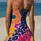 Fiesta – Grafische bloemen tankini met short, effect van een platte buik