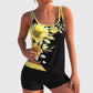 Flor – Bloemige tankini met short, effect van een platte buik