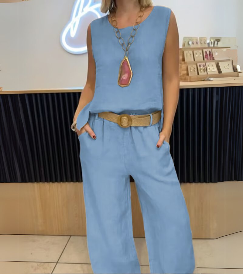 Olga | Stijlvolle en Compleet Verlichte Linnen Outfit