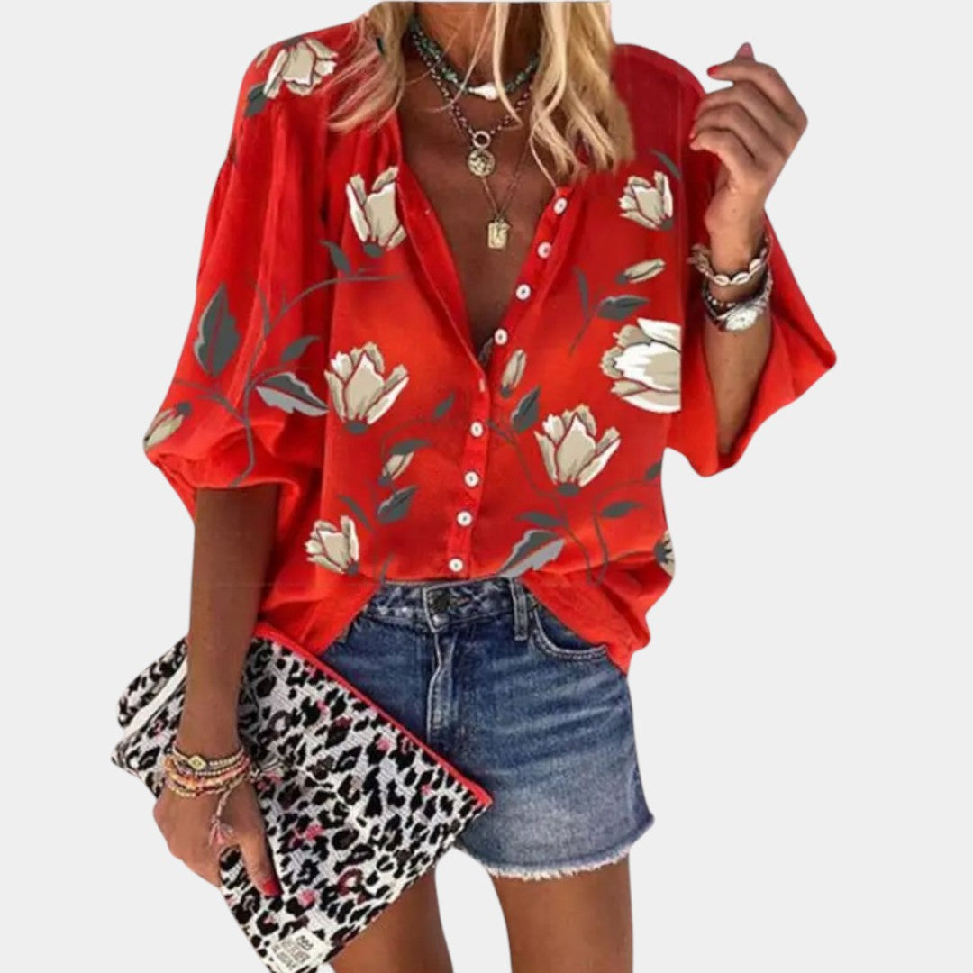 Mila | Dames Zomerblouse met Bloemenprint