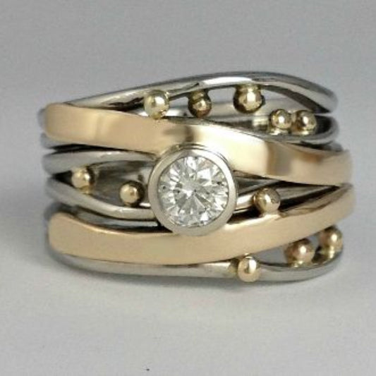 Royal - Vintage Gouden Inleg Zirkonia Ring