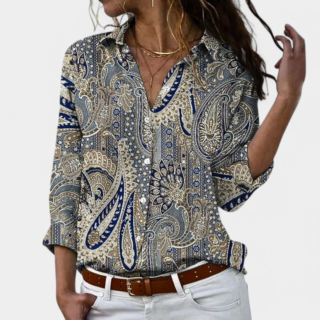 Tess | Damesblouse met Lange Mouwen en Stijlvolle Print