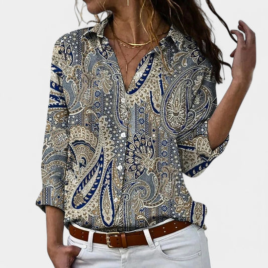 Tess | Damesblouse met Lange Mouwen en Stijlvolle Print