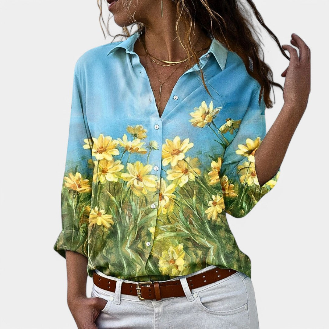 Tess | Damesblouse met Lange Mouwen en Stijlvolle Print