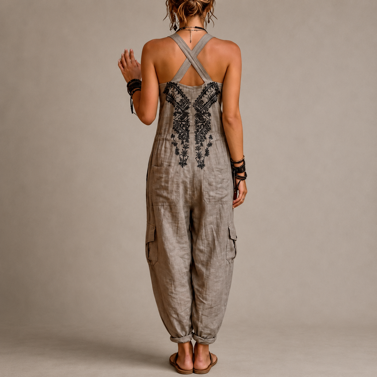 Astrid – Geborduurde bohemian jumpsuit
