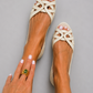 Camilla | Elegante Crème Gevlochten Sandalen