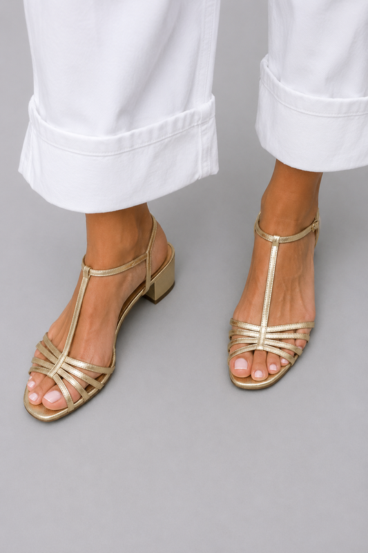 Allegra | Gouden Sandalen Dagelijkse Elegantie