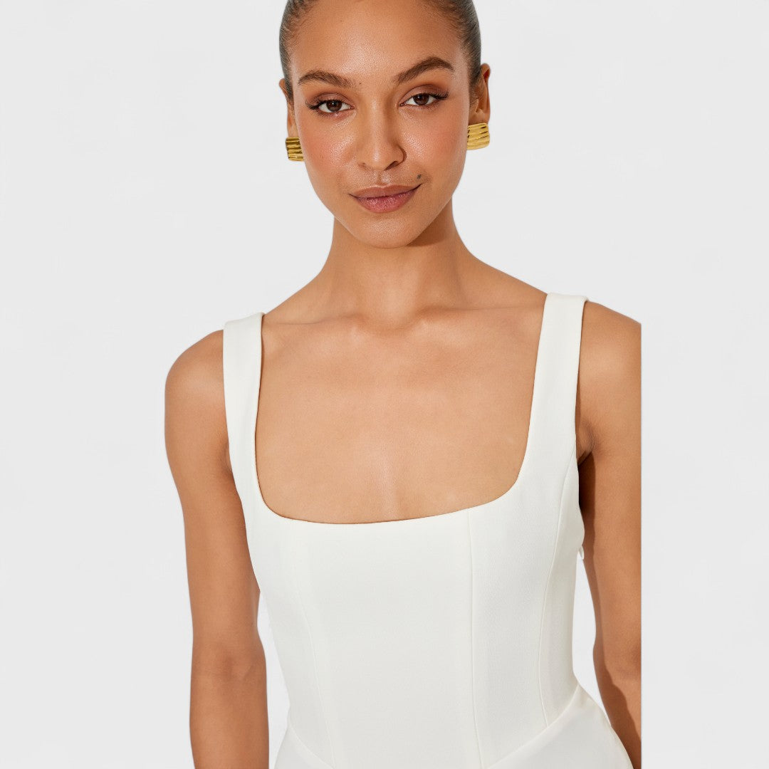 Amelia – Tijdloze Midi-jurk met Vloeiende Pasvorm