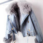 Margaux | Denim jasje met faux fur kraag
