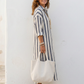 Naomi | Lange Mouwen Gestreepte Midi Shirtjurk
