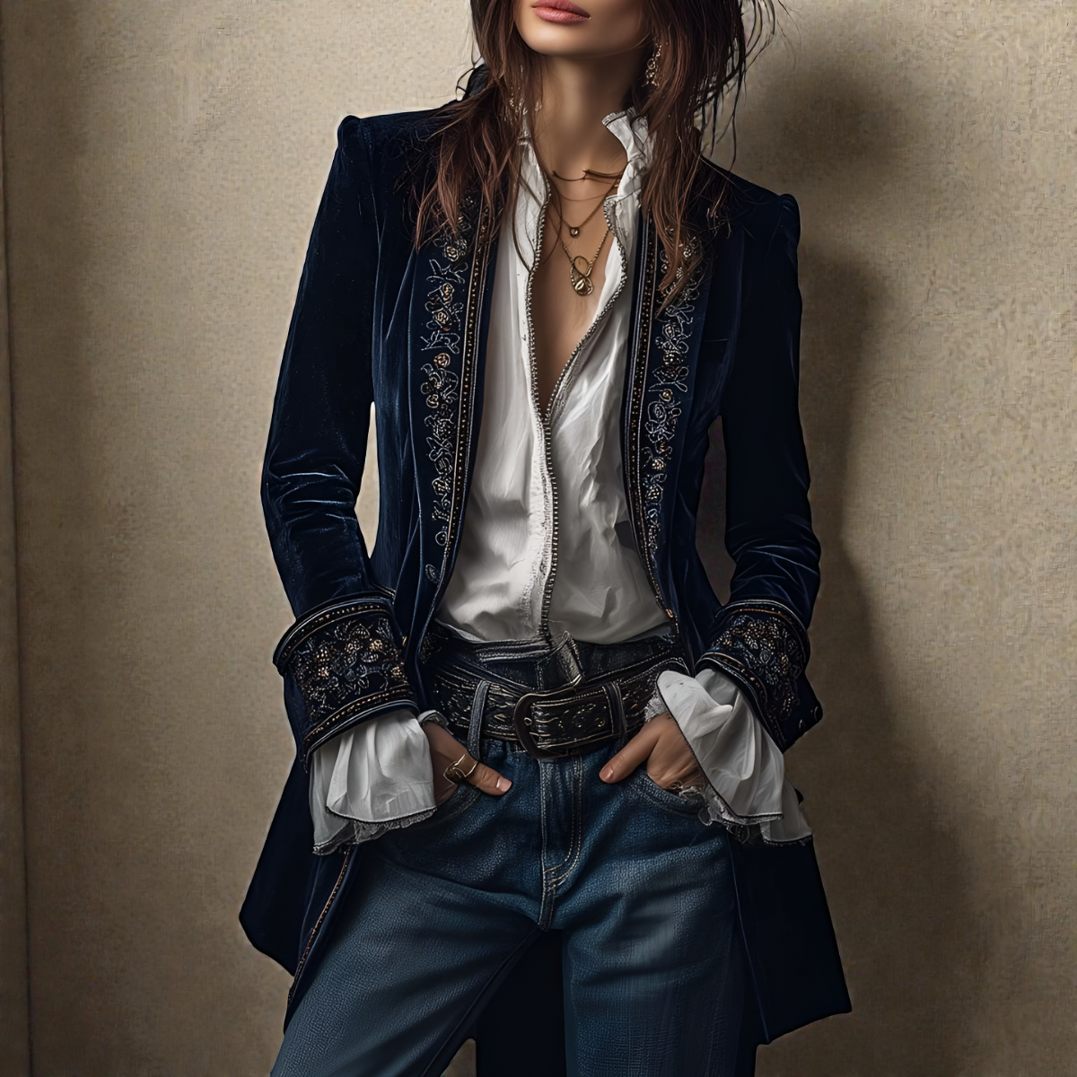 Nuria™ | Elegante Veloursjacke