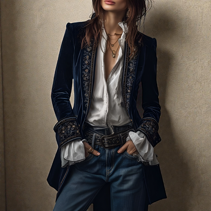 Nuria™ | Elegante Veloursjacke