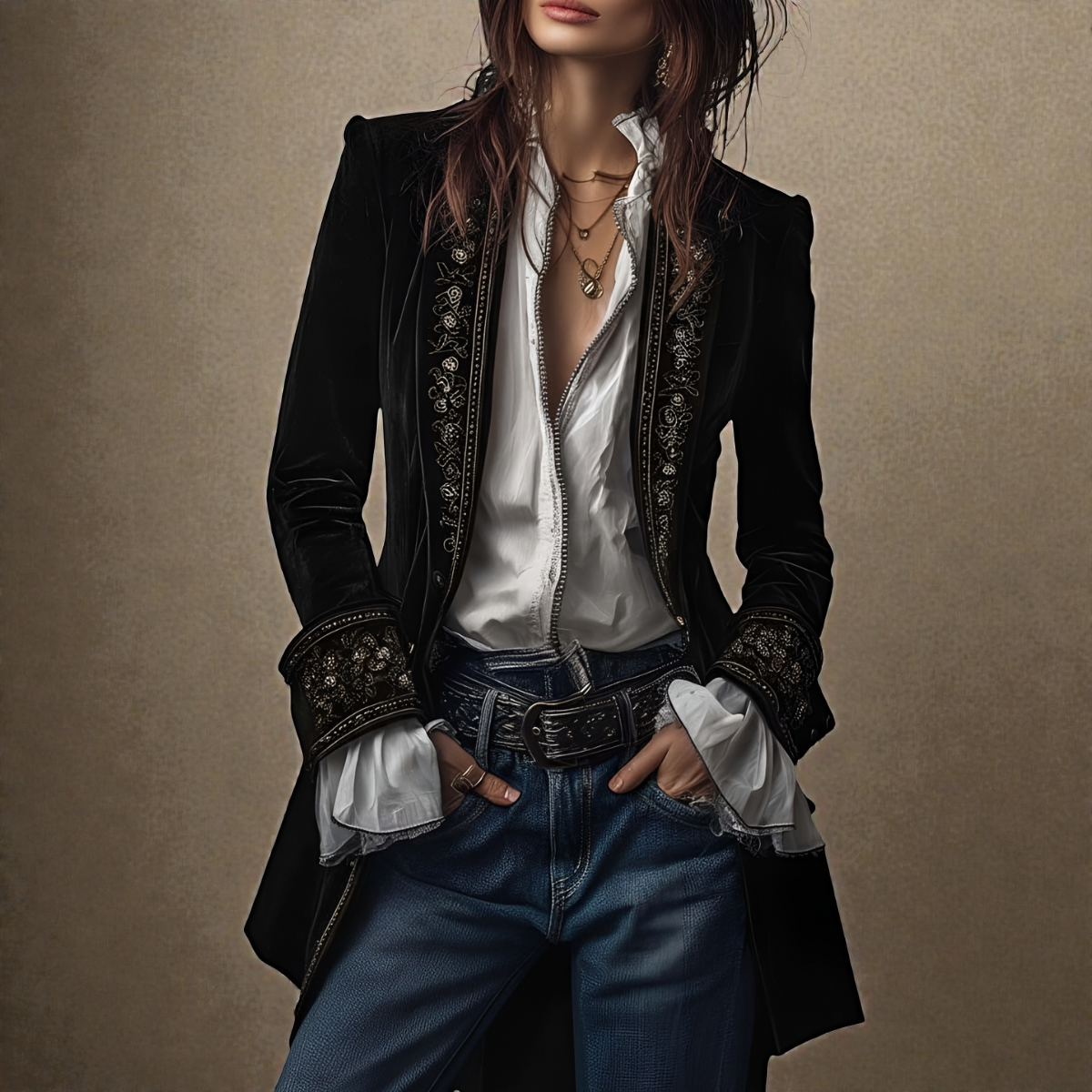 Nuria™ | Elegante Veloursjacke