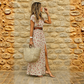 Justine™ – Vloeiende boheemse maxi-jurk met riem