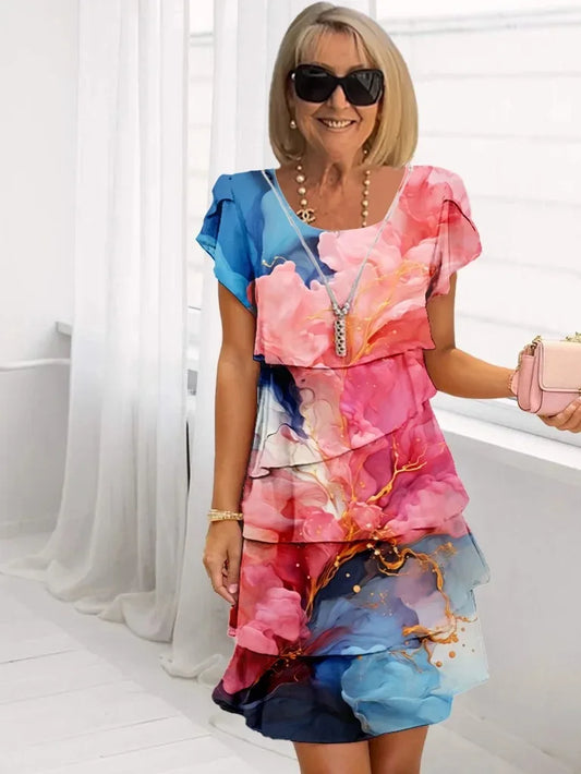 Adèle – Elegant vloeiende jurk met ruffles