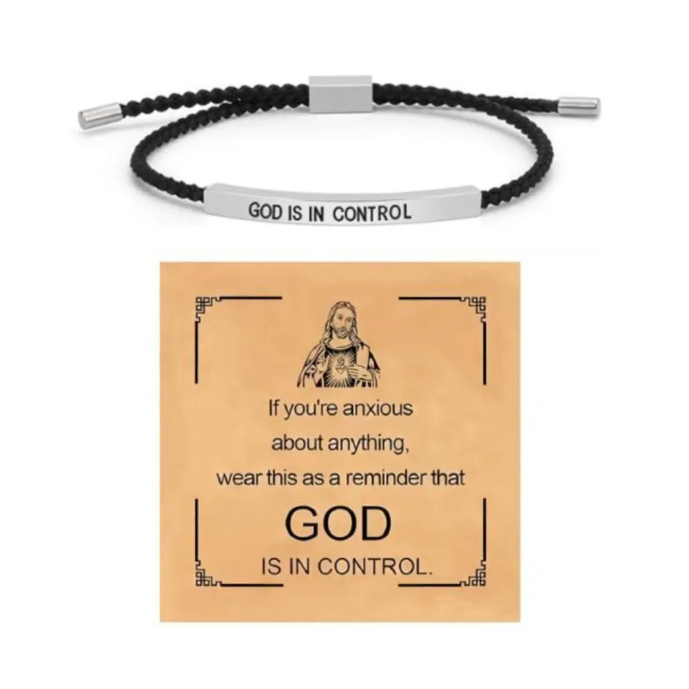 Faith | Motivatie-armband “God Is In Control” – Rust, Vertrouwen & Innerlijke Kracht