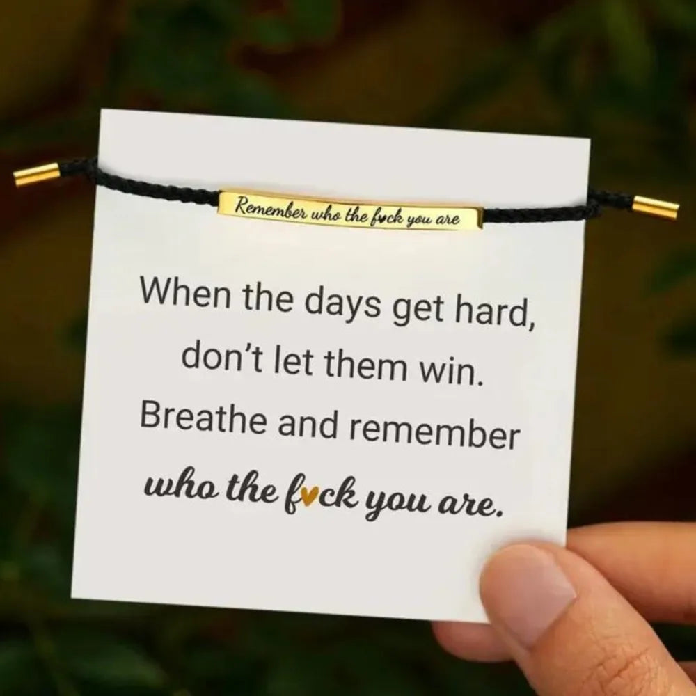 Riva | Motivatie-armband “Remember Who You Are” – Zelfvertrouwen & Innerlijke Kracht